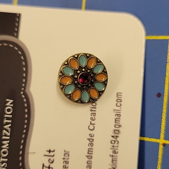 Bronze Tone Stud Earrings Color Circle - Picture 2 of 2